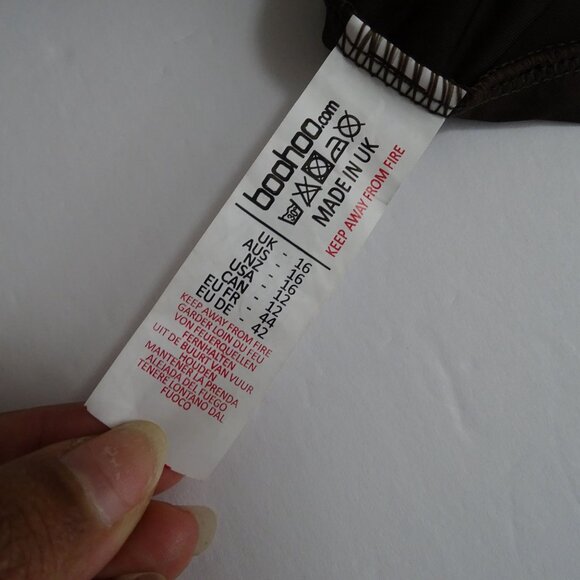 Boohoo Brown Bodycon Sheath Dress Women Size 12 Sleeveless Keyhole Partywear NEW - Picture 6 of 10